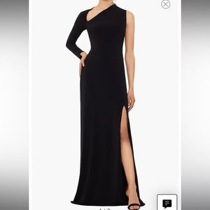Asymmetric Single Long Sleeve Gown